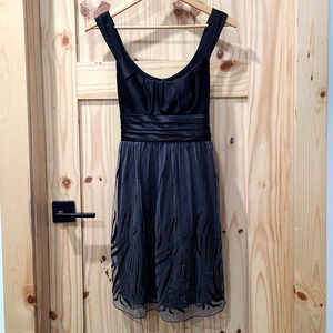 City Triangles Babydoll Black Satin Tie Y2k Tulle Dress Whimsygoth Fairy Size 5